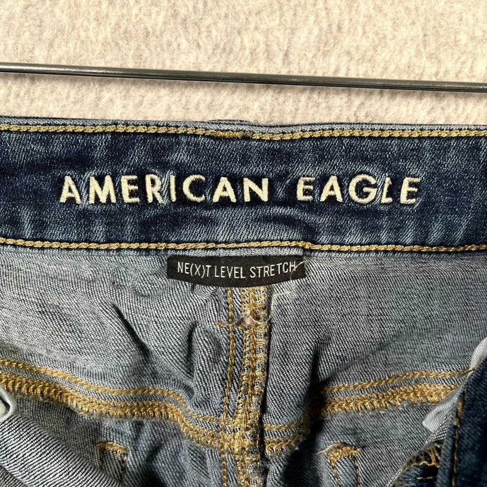 American Eagle‎ Outfitters Skinny Jeans Womens 8 Blue Denim Cotton Distressed